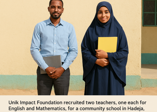 Unik Impact Foundation Recruits Two Teachers for a Community School